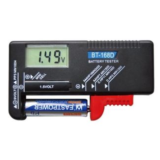 Universele btterijtester - boor AA, AAA, 9V & knoopcellen