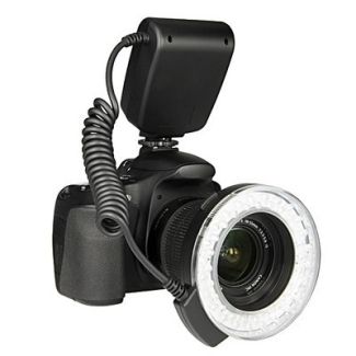 Macro LED ringlicht met LCD & adapterringen – universele ringflitser