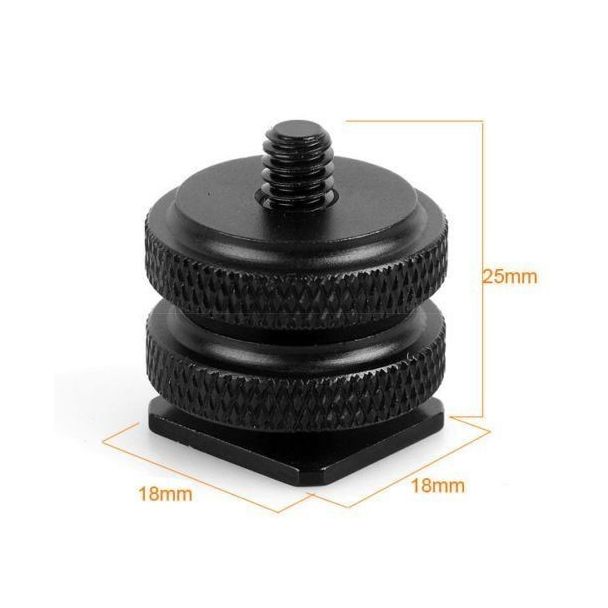 Dubbele schroef adapter voor de cold / hot shoe