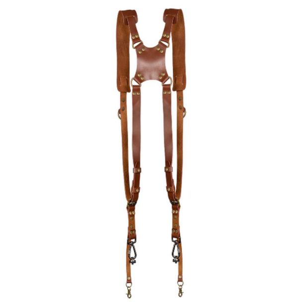 Lederen sling draagriem - dubbele uitvoering