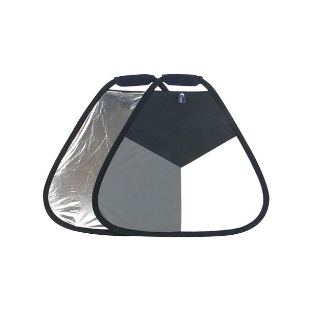 TriBalance reflectiescherm 80cm - 3-in-1 reflector (Zilver, Grijs 18%, Wit/Zwart) - inclusief draagtas