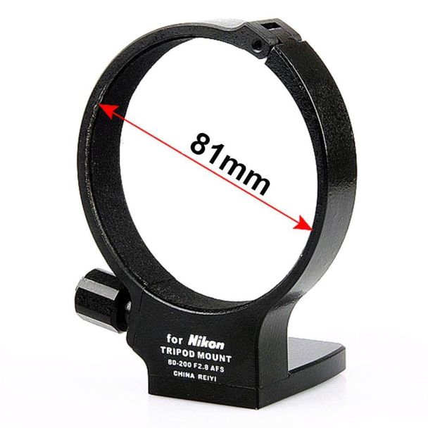 Statiefgondel zwart voor o.a. Nikon 80-200 f2.8 AFS / 81mm doorsnede lenzen