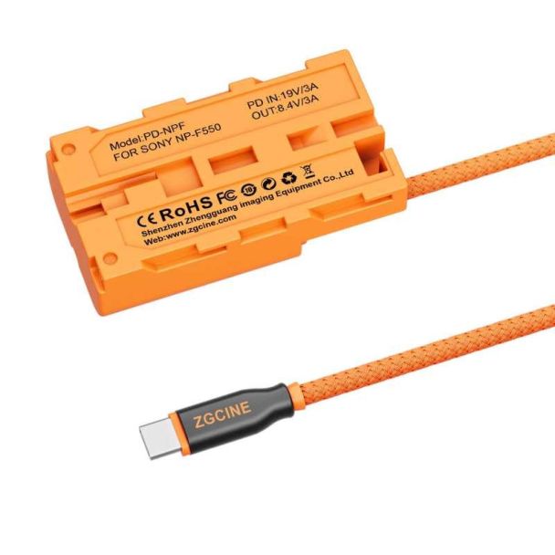 ZGCINE voedingsadapter USB-C naar Sony NP-F