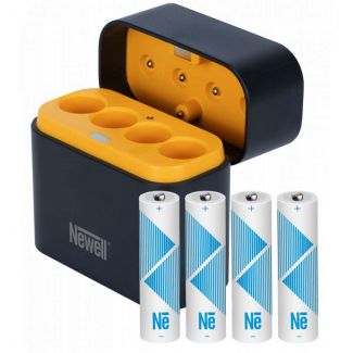 Newell 4 kanaals lader voor AA inclusief 4x AA batterijen - 2200mAh